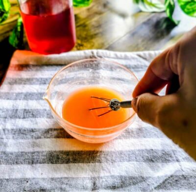 いちごビネガードレッシングを作る