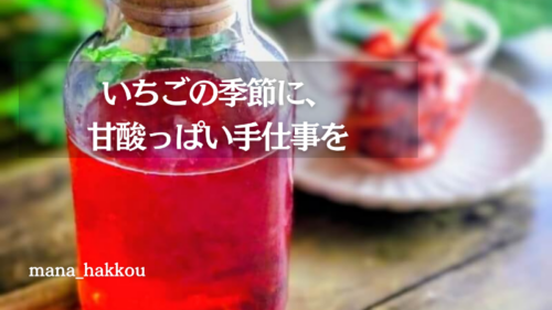 瓶に入った手作りいちごビネガー