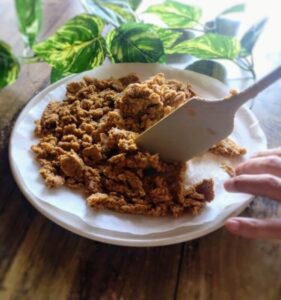 野菜ペーストをオーブンで焼く