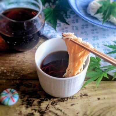 手作りめんつゆで食べるそうめん